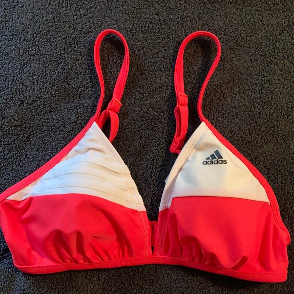 NWT Adidas Cross Back Bikini Top Neon Red - Sz 10 ♥️ - Picture 5 of 11